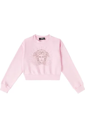 VERSACE Medusa embellished cotton jersey sweatshirt