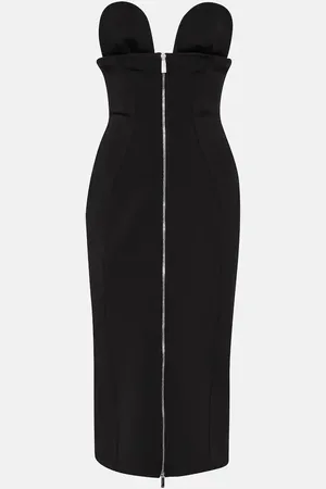 OFF-WHITE Strapless midi dress