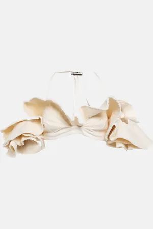 Jacquemus La BrassiÃ¨re Artichaut cotton crop top