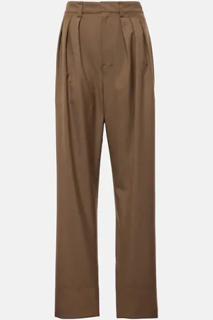 LEMAIRE High-rise wool-blend straight pants