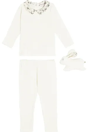BONPOINT Baby Denice top, pants, and stuffed animal set