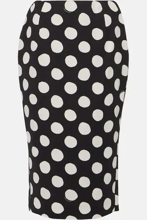 Marni Polka-dot cady midi skirt