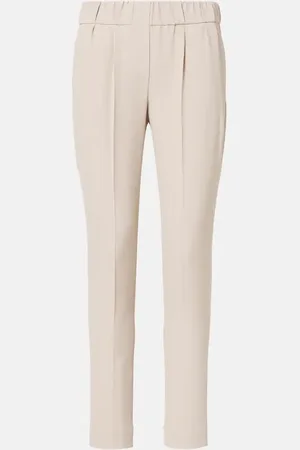 Brunello Cucinelli Cropped crÃªpe slim pants