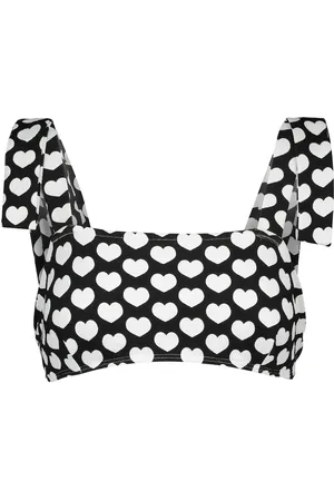 ALEXANDRA MIRO Audrey heart-print bikini top