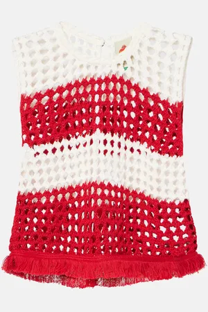 Farm Rio Striped crochet cotton vest