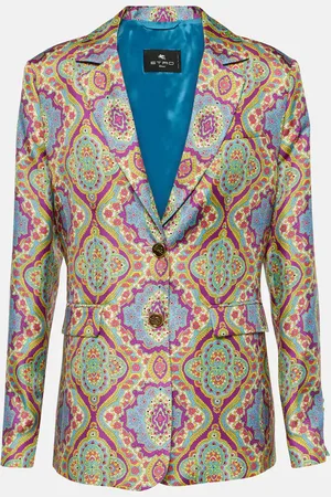 Etro Printed single-breasted silk blazer