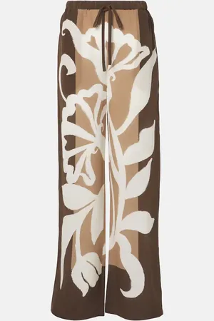 SIR Portia printed silk satin wide-leg pants