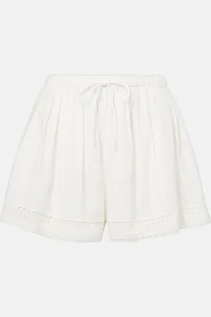 ULLA JOHNSON Isla crochet-trimmed cotton shorts