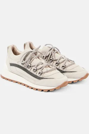Brunello Cucinelli Monili embellished suede sneakers