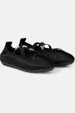 Simone Rocha Embellished satin ballet flats