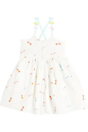 Stella McCartney Embroidered bow-detail cotton dress