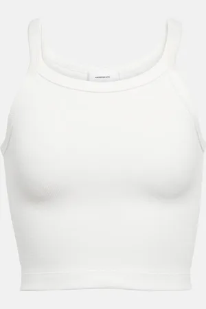 WARDROBE.NYC X Hailey Bieber HB cropped cotton-blend tank top