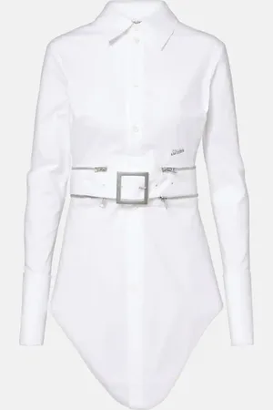 Jean Paul Gaultier Belted cotton-blend shirt dress