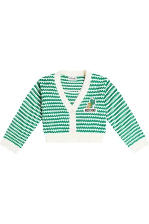 Moschino Striped cotton top and cardigan set