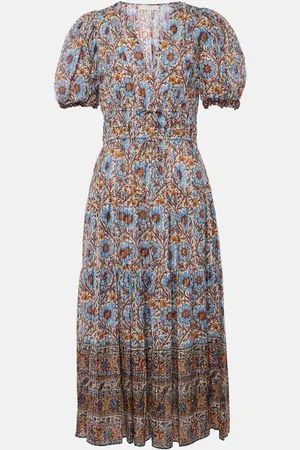 ULLA JOHNSON Ilana printed cotton-blend midi dress