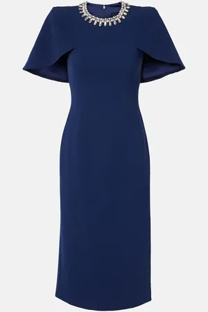Jenny Packham Thalia crystal-embellished crÃªpe midi dress