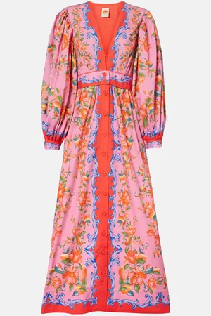 Farm Rio Sicily Flowers cotton shirt dress
