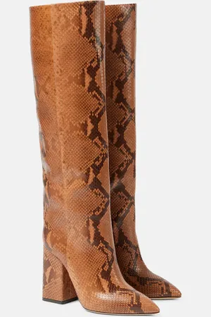 PARIS TEXAS Anja croc-effect leather knee-high boots