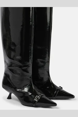 Ganni Eyelets faux leather knee-high boots