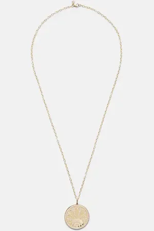Sydney Evan Luck Coin 14kt necklace with diamonds