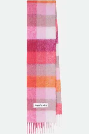Acne Studios Logo checked wool-blend scarf