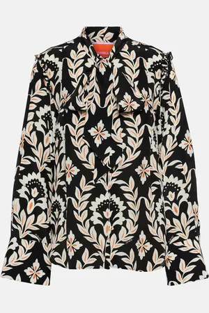 La DoubleJ Ascot printed crÃªpe de chine blouse
