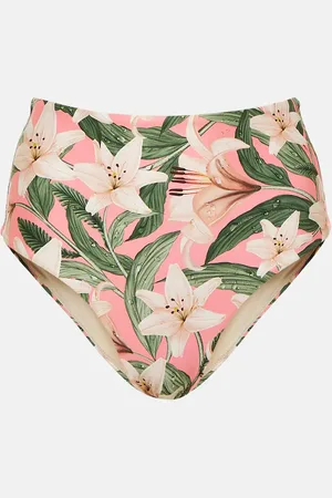 Agua by Agua Bendita Magenta floral high-rise bikini bottoms