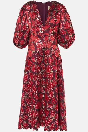 Farm Rio Bossa Banana jacquard midi dress