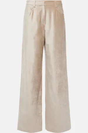 Brunello Cucinelli Cotton-blend wide-leg pants