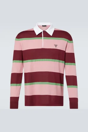Prada Striped silk and cotton polo shirt