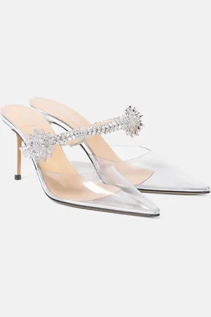 Mach & Mach Crystal Flower embellished PVC pumps