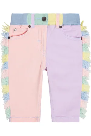 Stella McCartney Baby fringed colorblock jeans