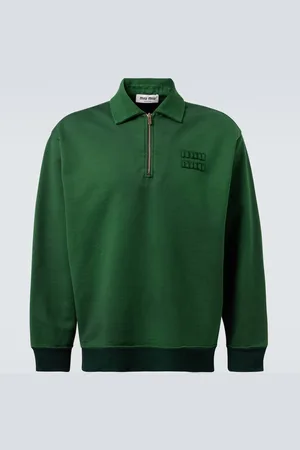 Miu Miu Logo embroidered cotton jersey sweatshirt