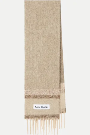 Acne Studios Logo fringed wool-blend scarf