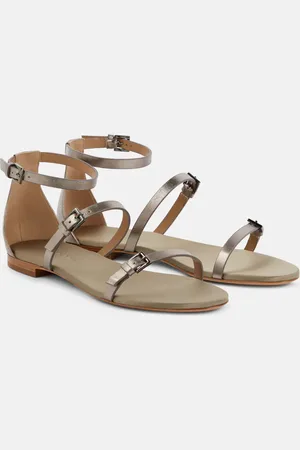 Max Mara Metallic leather sandals