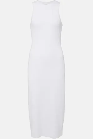 Vince Ribbed-knit jersey midi dress