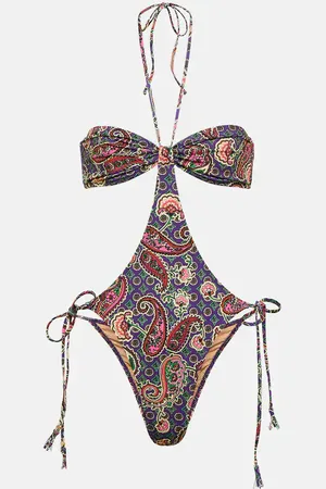 Bananhot Jade printed cut-out swimsuit