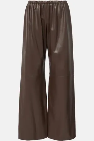 Nour Hammour Olan leather wide-leg pants