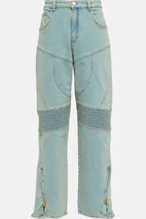 BLUMARINE Paneled high-rise wide jeans