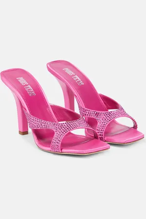 PARIS TEXAS Kate embellished satin mules