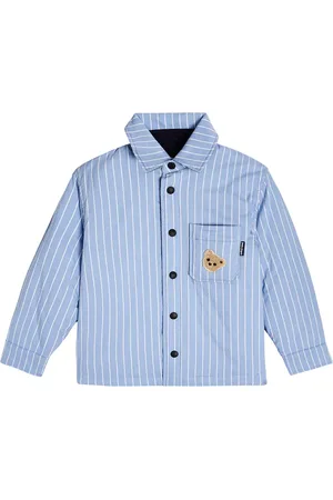 Palm Angels Striped cotton-blend shirt jacket