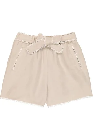 Chloé Embroidered linen and cotton shorts