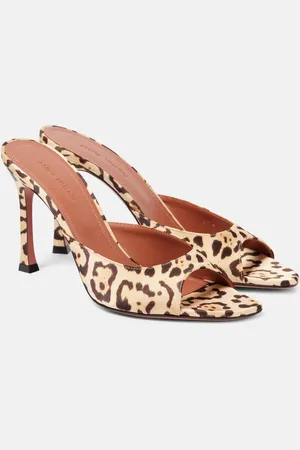Amina Muaddi Alexa 95 leopard-print satin mules