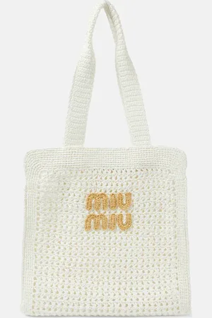 Miu Miu Medium logo crochet tote bag