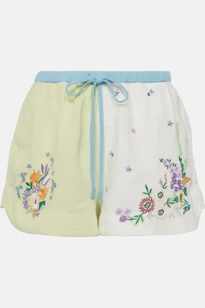 ALÉMAIS Willa embroidered linen shorts