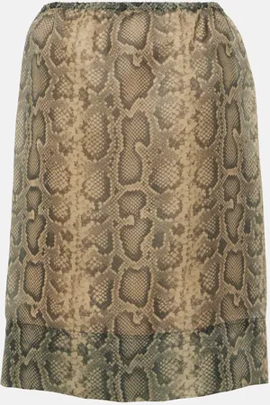 Sportmax Desio snake-effect organza midi skirt