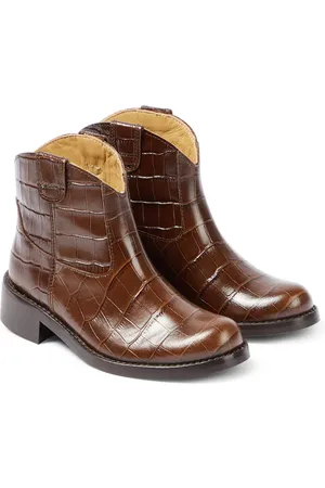 BONPOINT Santiag croc-effect leather boots