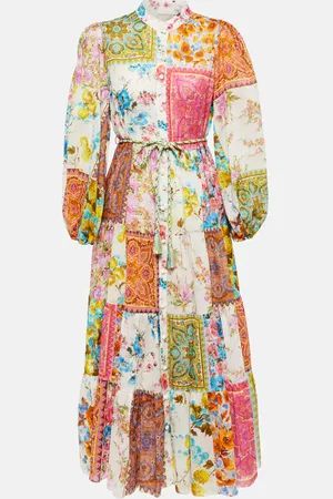 ZIMMERMANN Halcyon patchwork cotton midi dress