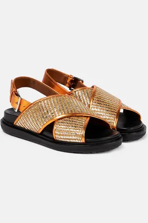 Marni Fussbett leather-trimmed sandals