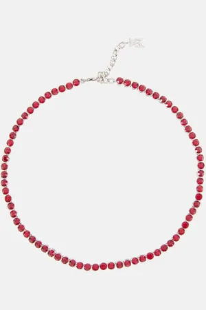 Amina Muaddi Tennis crystal-embellished necklace